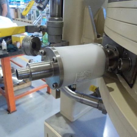 gypsum slurry mixer unit controlled by pinch valve