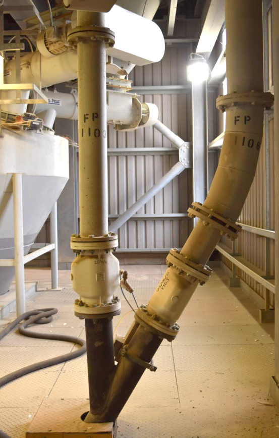 silo diverter system pinch valves