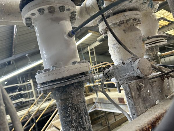 valves on chemical waste treatment plant
